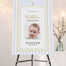 Elegant Blue Gold Baptism Collection