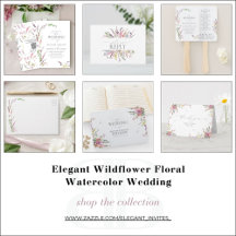 Elegant Wildflower Floral Watercolor Wedding