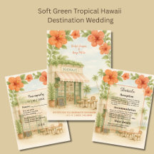 Soft Green Tropical Hawaii Destination Wedding