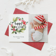 Watercolor Holly Wreath New Year Collection
