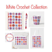 Serenity: White Crochet Stationery and Home Goods