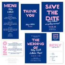 WEDDING   Bold Modern Type   Pink Blue