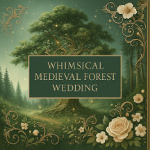green Whimsical Medieval Forest Wedding collection