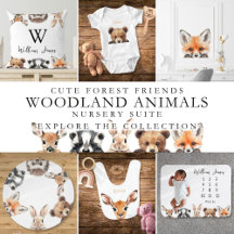Cute Forest Friends Woodland Animals Nursery Suite