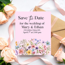 Floral Save the Date Wedding Invitation