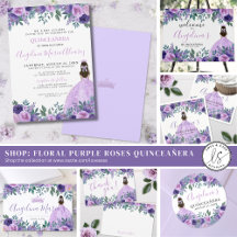 Lavender Violet Roses Floral Purple Quinceañera