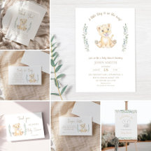 Greenery Lion Baby Shower Collection