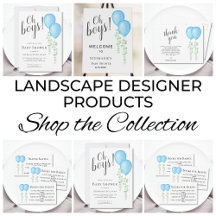 Blue Balloons Twin Boy's Baby Shower Collection