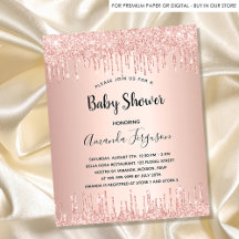 Baby Shower girl - rose gold glitter