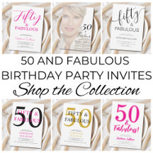 50 and Fabulous Fiftieth Birthday Party Invitation