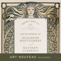 Art Nouveau Gold/Green Mucha