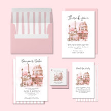 Modern Watercolor Bonjour Bébé French Baby Shower