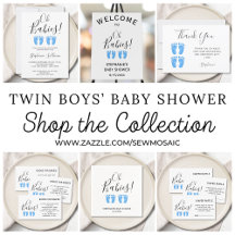 Twin Boys' Baby Feet Baby Shower Collection