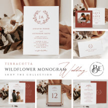 Terracotta Wildflower Monogram Wedding