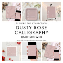 Dusty Rose Pink Oh Girl Baby Shower
