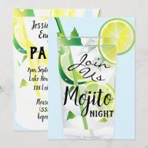 Bachelorette or Cocktail Mojito Night your text