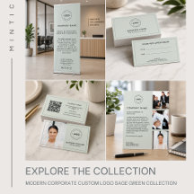 Modern Corporate Custom Logo Sage Green Collection