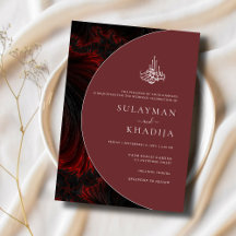 Maroon Minimal Elegant Islamic Wedding Theme