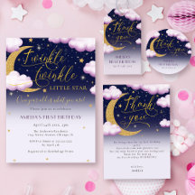 Twinkle Little Star Pink Girl's 1st Birthday