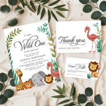 Wild One Safari Jungle Animals Baby Shower