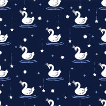 Enchanted Lake - Graceful Swan Pattern Design