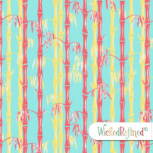 Bamboo Forest Mid Century Modern Aqua 