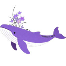 Bora Whale with Blooming Lilies
