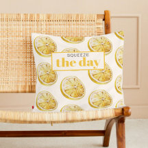 Modern Yellow Lemons Pattern & Squeeze The Day