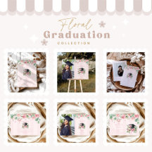 Modern Pink Floral Graduation