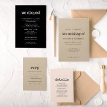 Vintage minimalist typewriter wedding suite