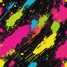Neon Colors Retro Paint Splatter Collection