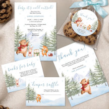 Winter Woodland Animals Baby Shower Collection