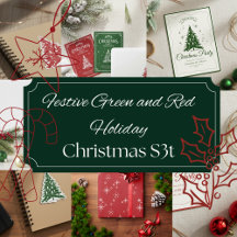 Festive Green and Red Holiday Christmas S3t