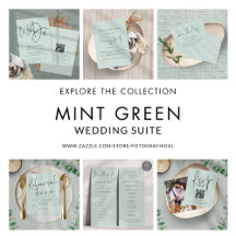 Mint Wedding Invitation Suite