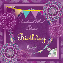 Cardinal Red Rosace Birthday