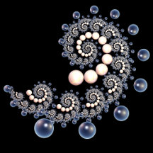 Ivory and Blue Pearl Spiral