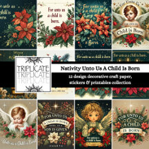 Floral Nativity Bible Verse Paper Craft Supplies 