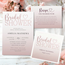 Modern Rose Gold & Heart Bridal Shower Collection