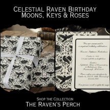 Celestial Raven Birthday-Moons, Keys & Roses