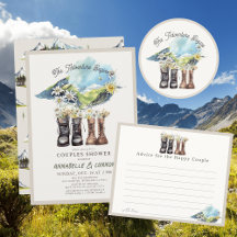 Adventure Begins Hiking Boots Couples Shower