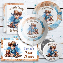 Little Cowboy Baby and Teddy Bear Baby Shower