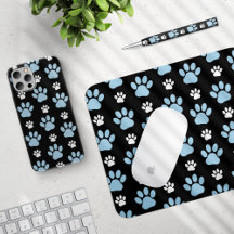 Blue and White Paws - Home Decor and Accessories