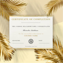 Certificates of Completion to Personalize 