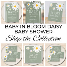 Daisy Baby In Bloom Sage Green Baby Shower 