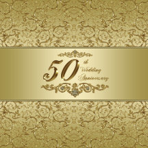 Flourish Golden 50th Wedding Anniversary Collectio