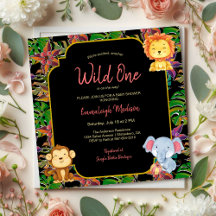 Wild One Jungle Animals Baby Shower -3C