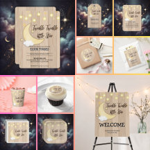 White Wood Twinkle Twinkle Little Star Baby Shower