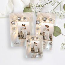 Faux Pearl Diamond Buttons Wedding Save the Dates