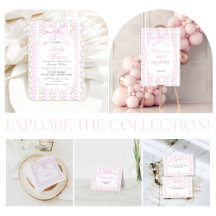 Blush Pink Bows Floral Elegant Girl Baby Shower