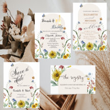 Chic Wildflower Sunflower Butterflies